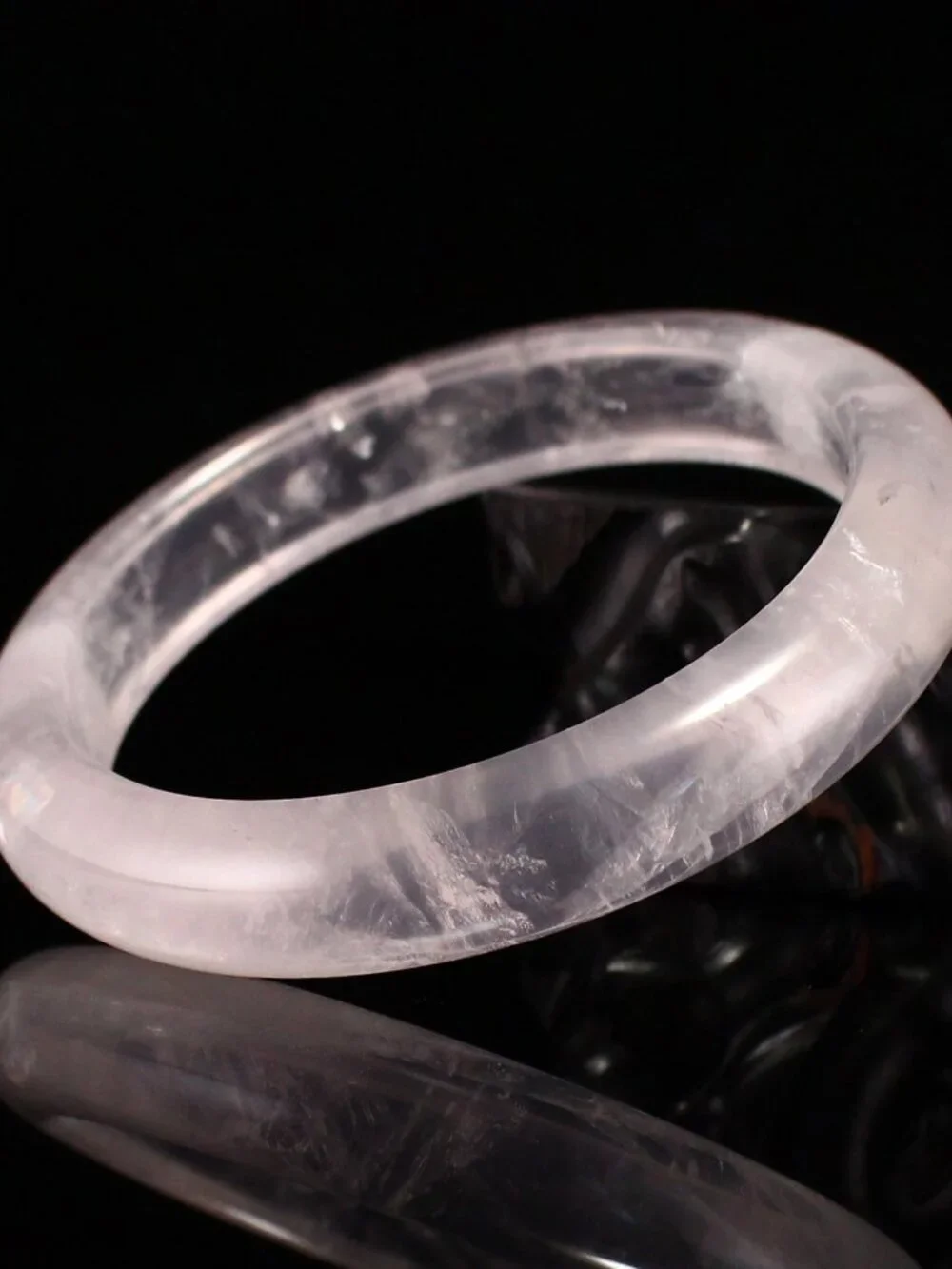 Natural Rose Quartz Bangle 54.59g 62.5mm ID Mozambique Pink Gemstone Certified